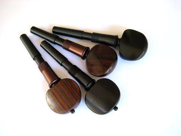 Cello pegs in ebony and rosewood, Swiss and Hill styles.